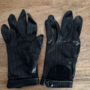 Black Leather Driving Gloves